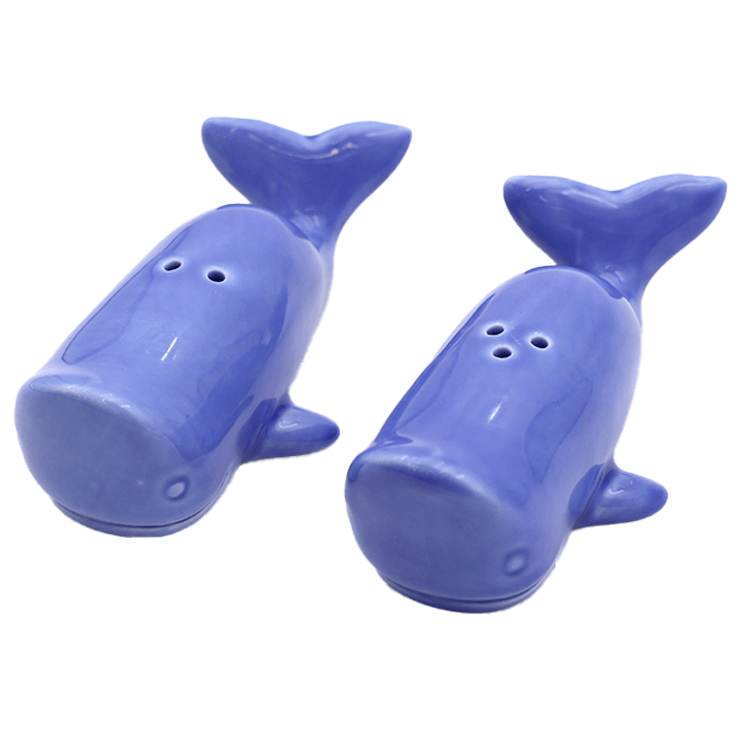 Ceramic Blue Whale Salt and Pepper Shakers