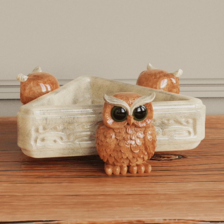 Ceramic Owl Tiki Bowl