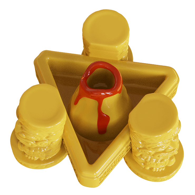 Yellow Ceramic Tiki Face Bowl