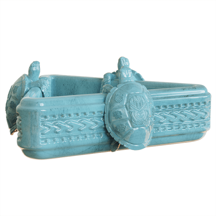 Blue Sea Turtle Ceramic Tiki Bowl