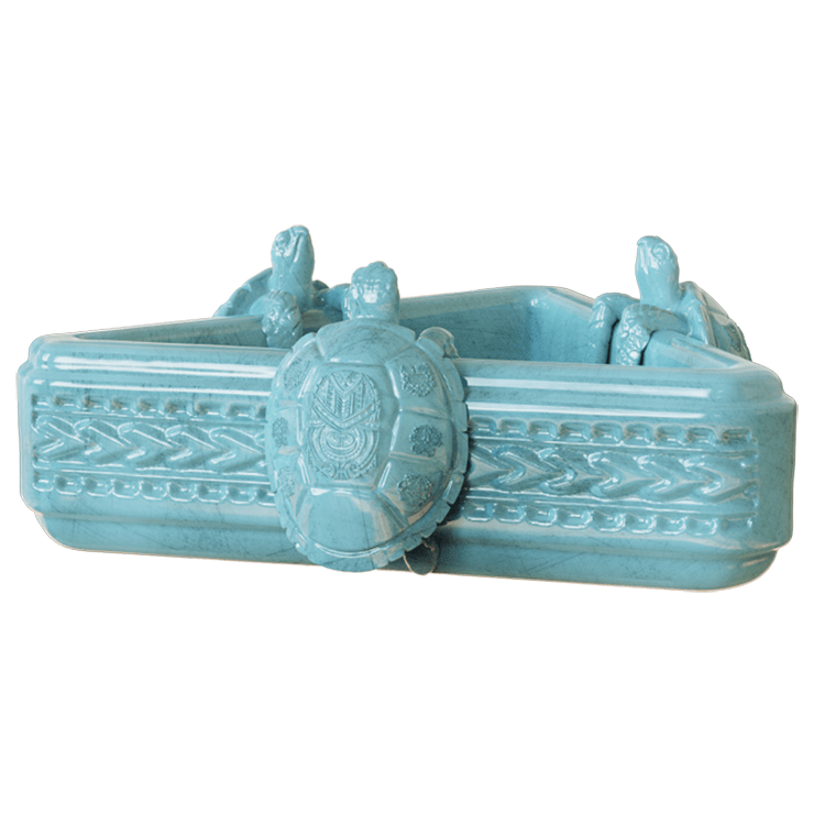 Blue Sea Turtle Ceramic Tiki Bowl