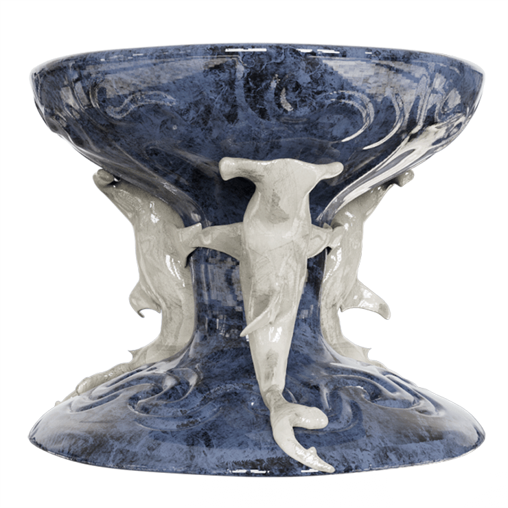 Hammerhead Shark Ceramic Tiki Bowl