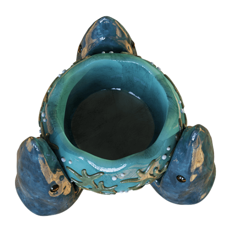 Ceramic Shark & Coral Reef Tiki Bowl