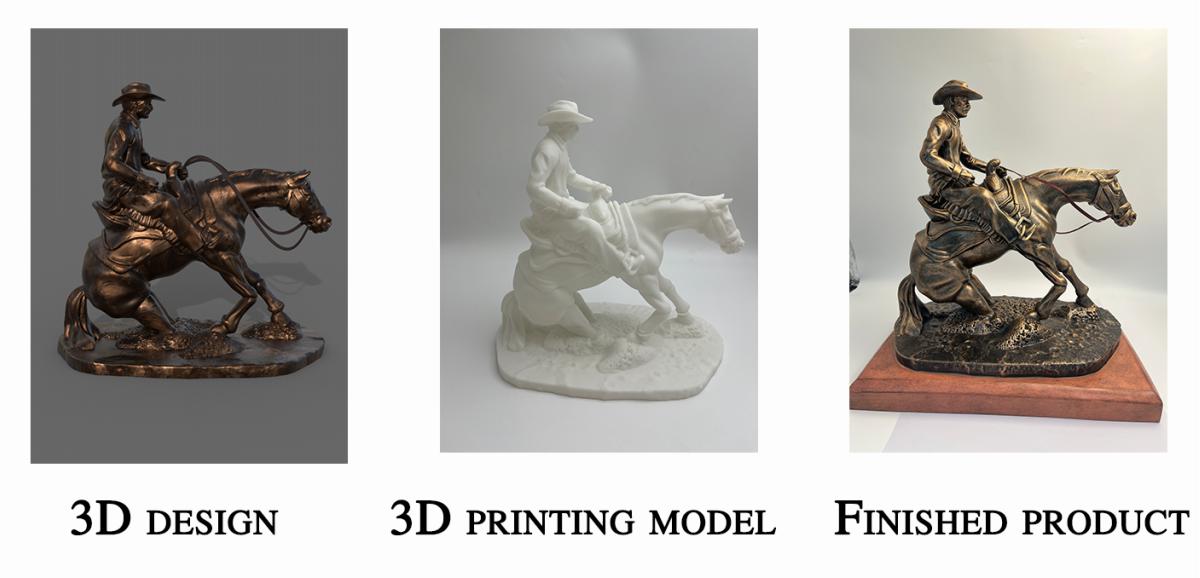 Resin cowboy riding horse statue - The process from 3D design to 3D printing to mold making to the completion of the resin product - news blog pic.png Resin cowboy riding horse statue - The process from 3D design to 3D printing to mold making to the completion of the resin product - news blog pic.png