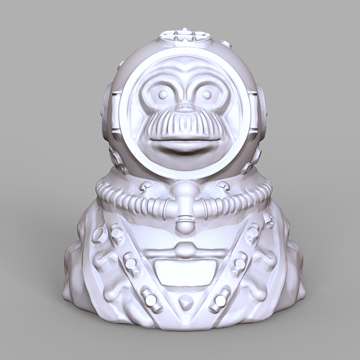 Diver Monkey Ceramic Tiki Mug