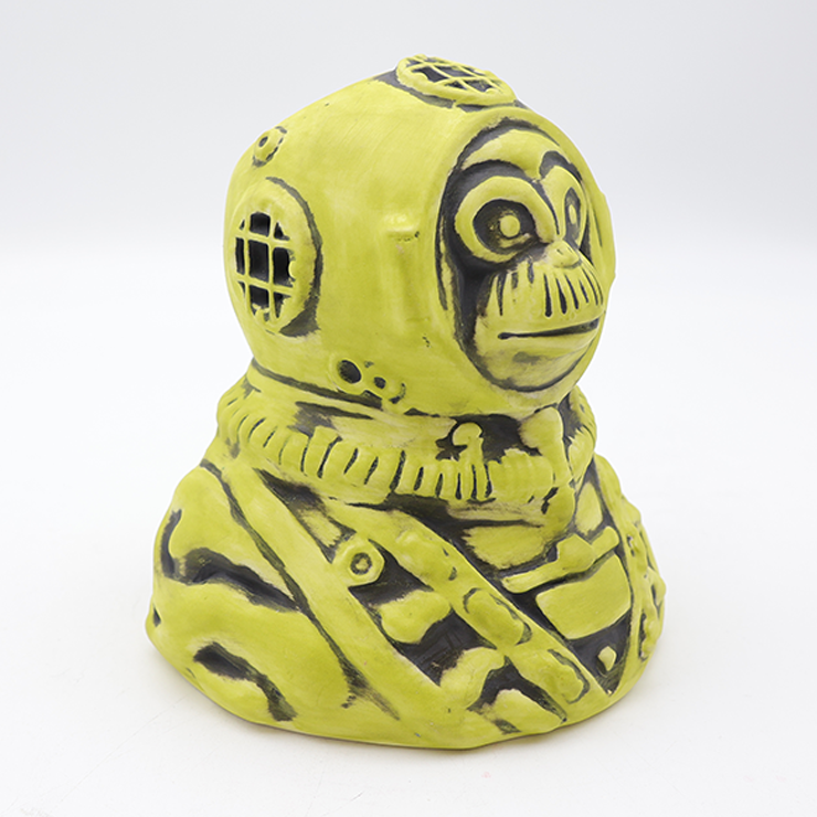 Diver Monkey Ceramic Tiki Mug