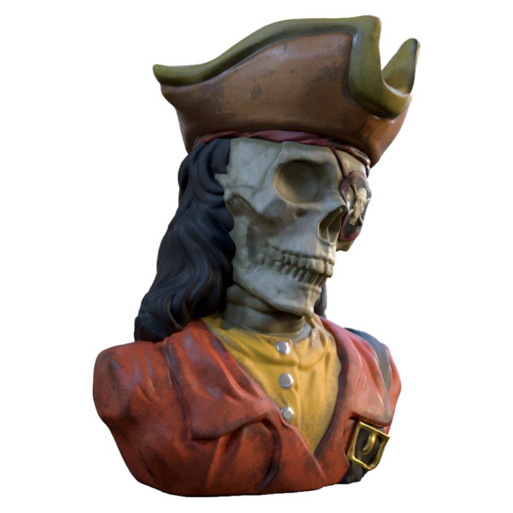 Skeleton Pirate Captain Ceramic Tiki Mug