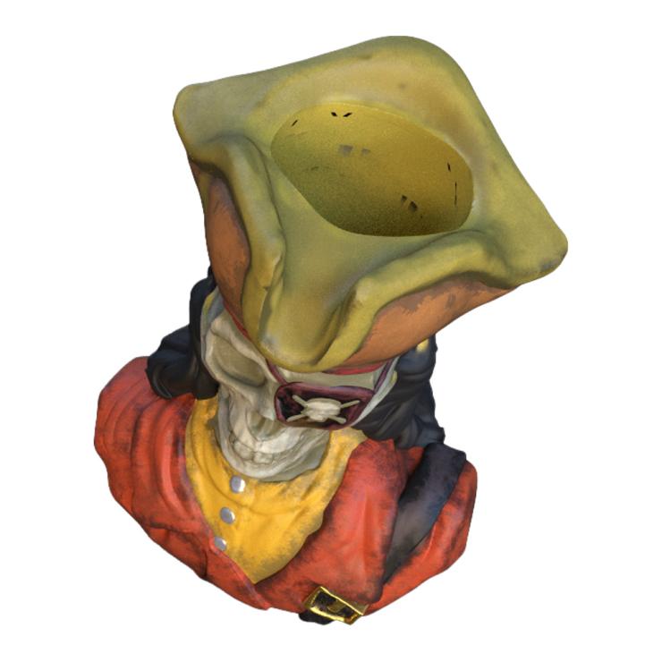 Skeleton Pirate Captain Ceramic Tiki Mug