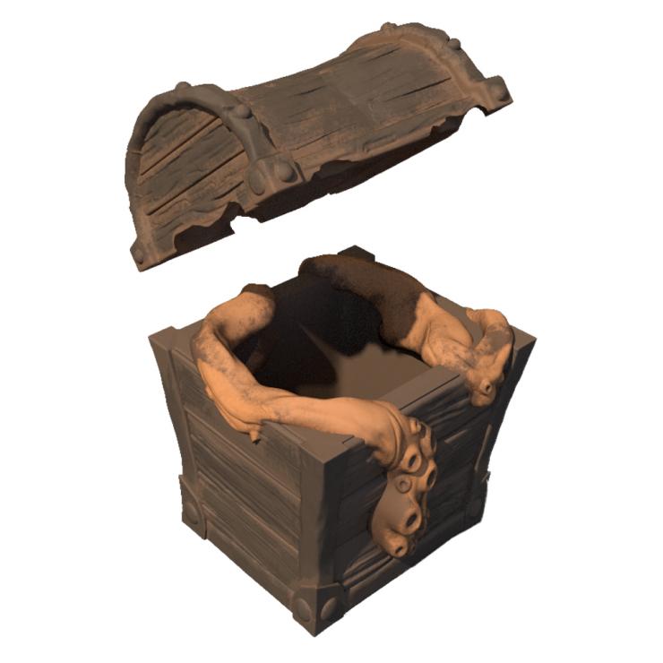 Kraken/Octopus Tentacle Treasure Crate Ceramic Tiki Mug