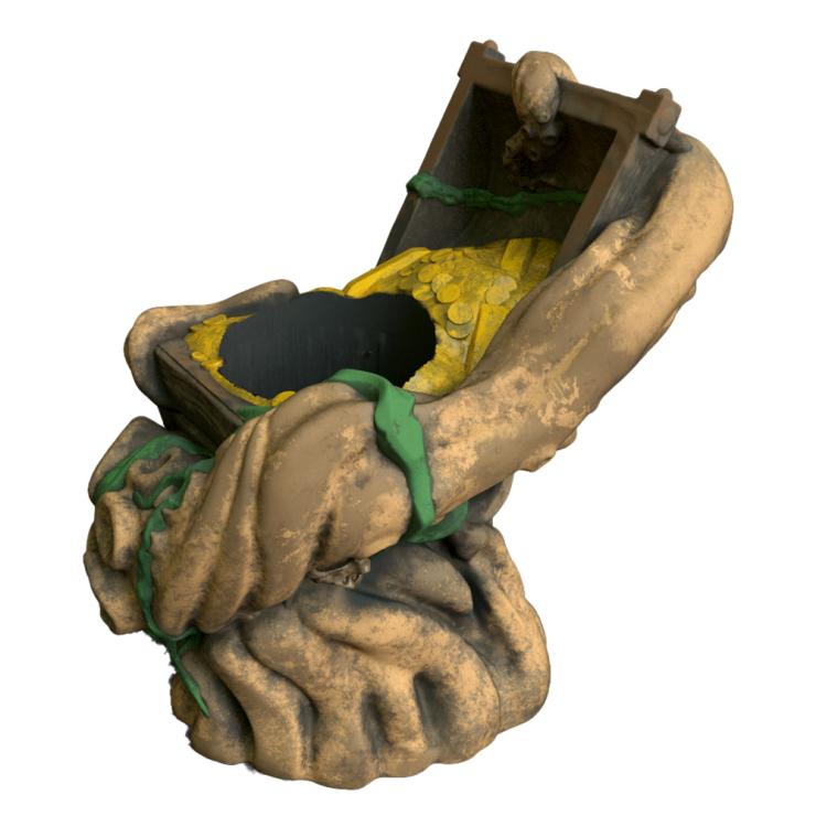 Treasure Chest, Skull Reef & Octopus Tentacle Ceramic Tiki Mug