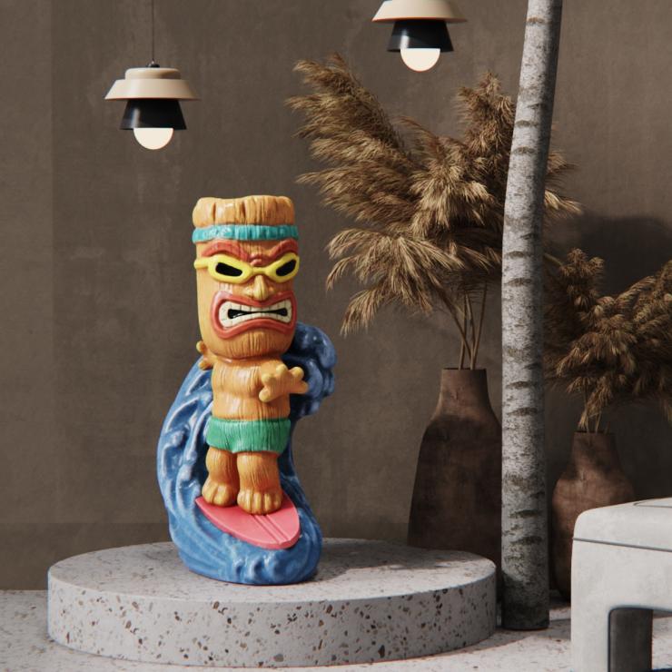 Surfer Tiki Mug - Green Wave Edition