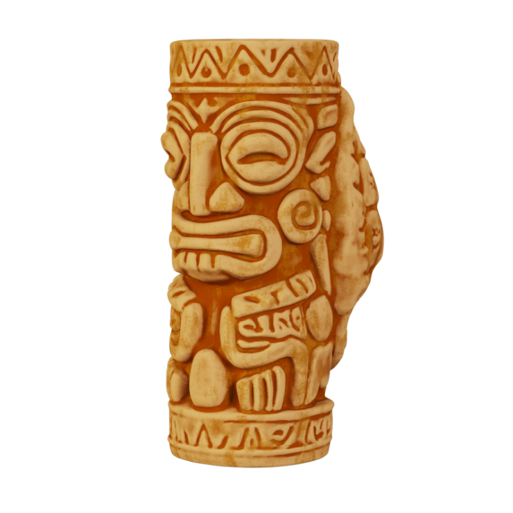 Sea Turtle Totem Tiki Mug - Sandstone Yellow