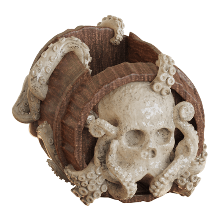 Octopus Barrel Tiki Bowl