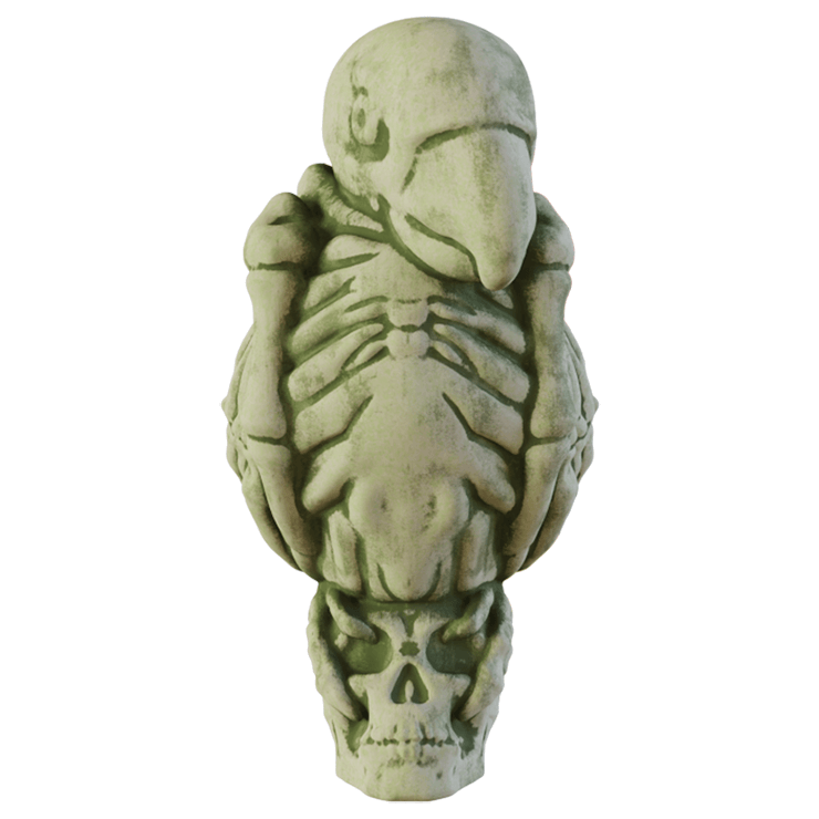 Skeletal Parrot Tiki Mug