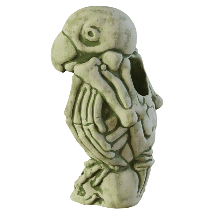 Skeletal Parrot Tiki Mug