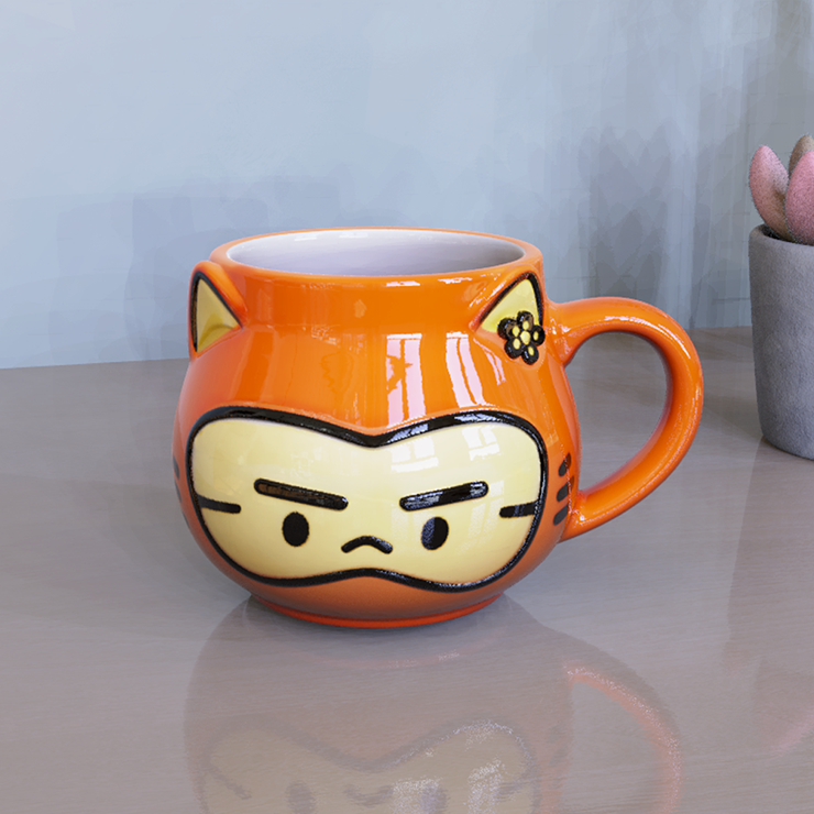 Grumpy Cat Orange Cartoon Ceramic Mug