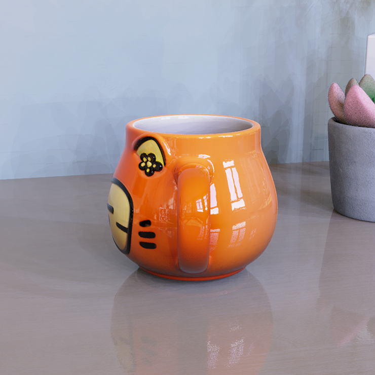 Grumpy Cat Orange Cartoon Ceramic Mug