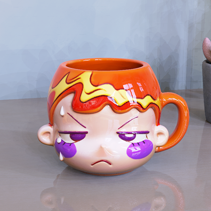 Moody Flame Red Ceramic Mug