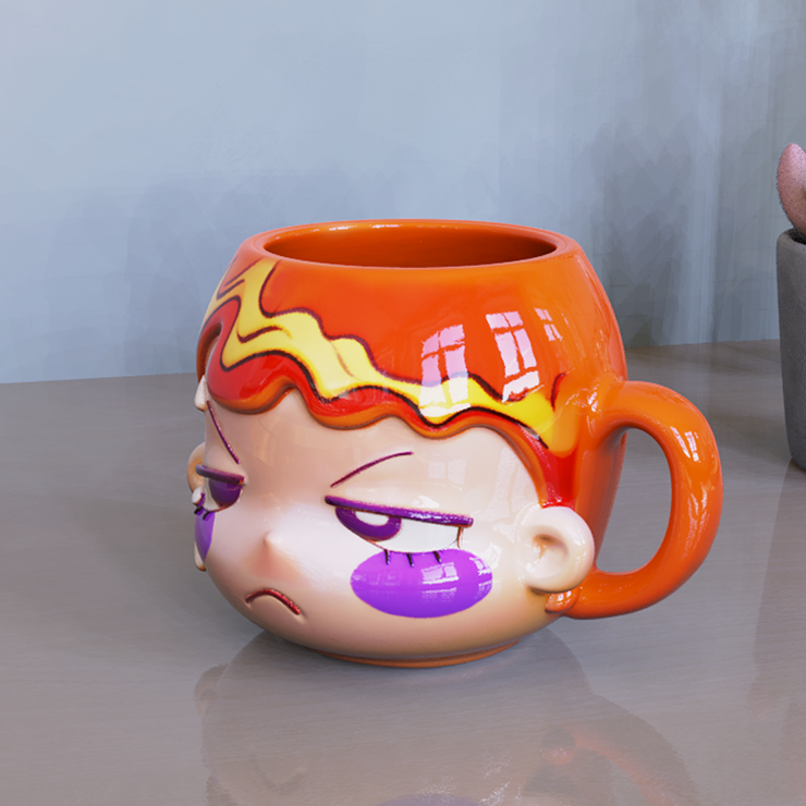 Moody Flame Red Ceramic Mug