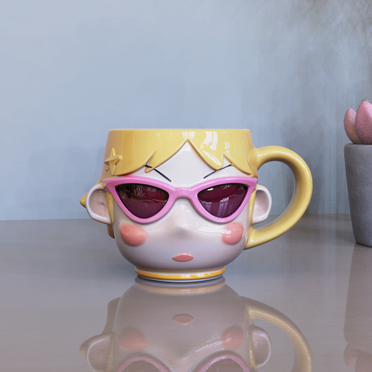 Cool Blonde Ceramic Mug with Sunglasses