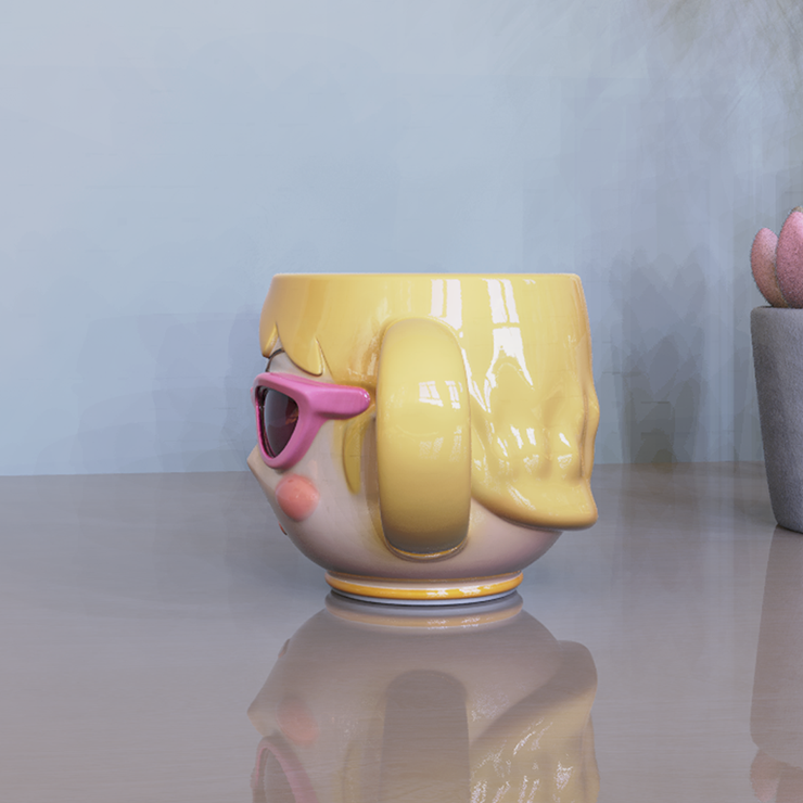 Cool Blonde Ceramic Mug with Sunglasses