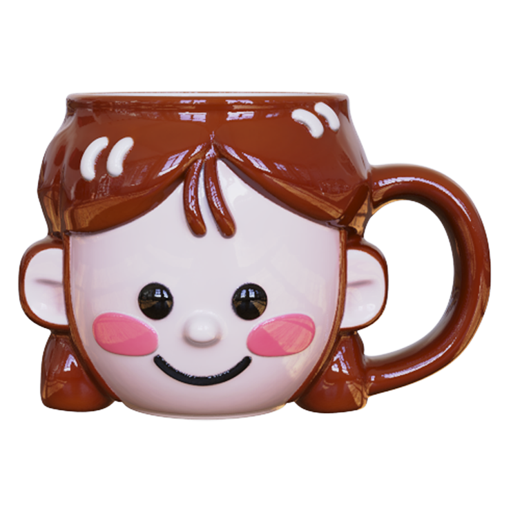 Sweet Smile Cartoon Girl Ceramic Mug