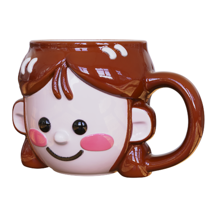 Sweet Smile Cartoon Girl Ceramic Mug