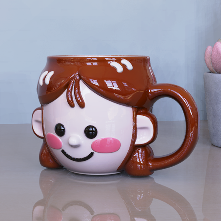 Sweet Smile Cartoon Girl Ceramic Mug