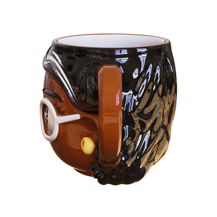 Nerd Chic Brown Ceramic Mug with Glasses