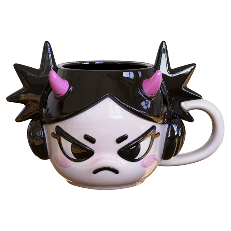 Dark Beat Punk Girl Ceramic Mug with Headphones