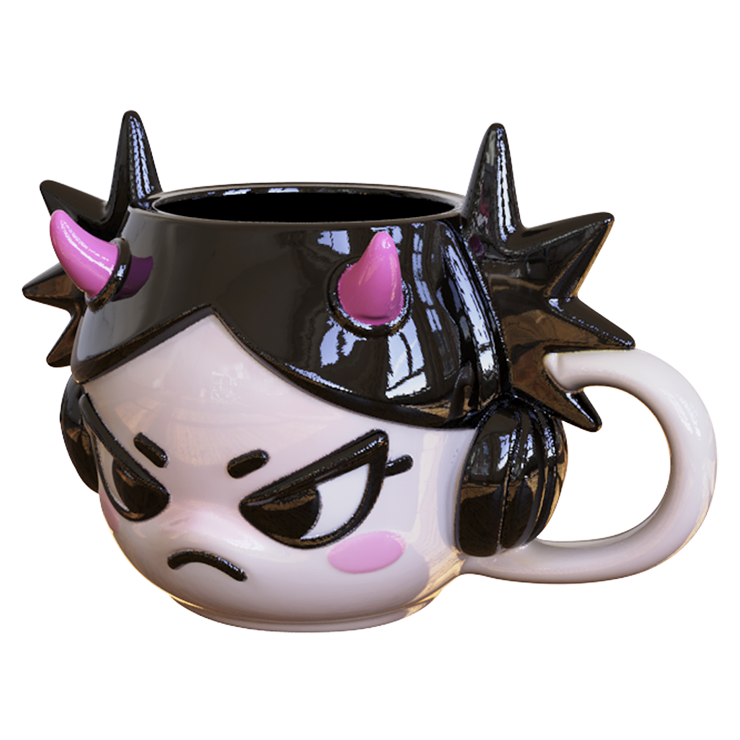 Dark Beat Punk Girl Ceramic Mug with Headphones