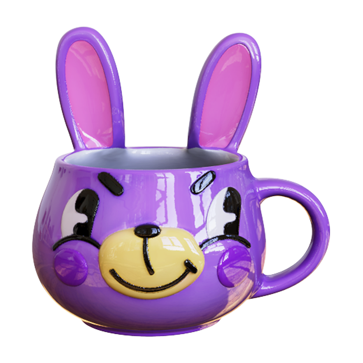 Bunny Groove Purple Rabbit Ceramic Mug