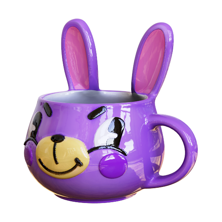 Bunny Groove Purple Rabbit Ceramic Mug