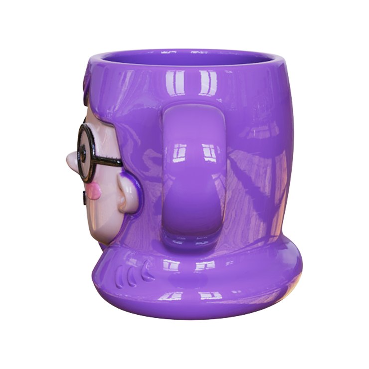 Bookworm Joy Purple Hair Girl Ceramic Mug