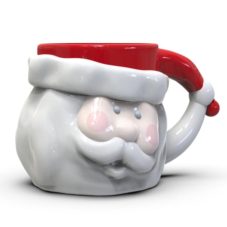 Blushing Tilt-Head Santa Mug
