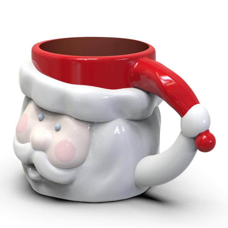 Blushing Tilt-Head Santa Mug
