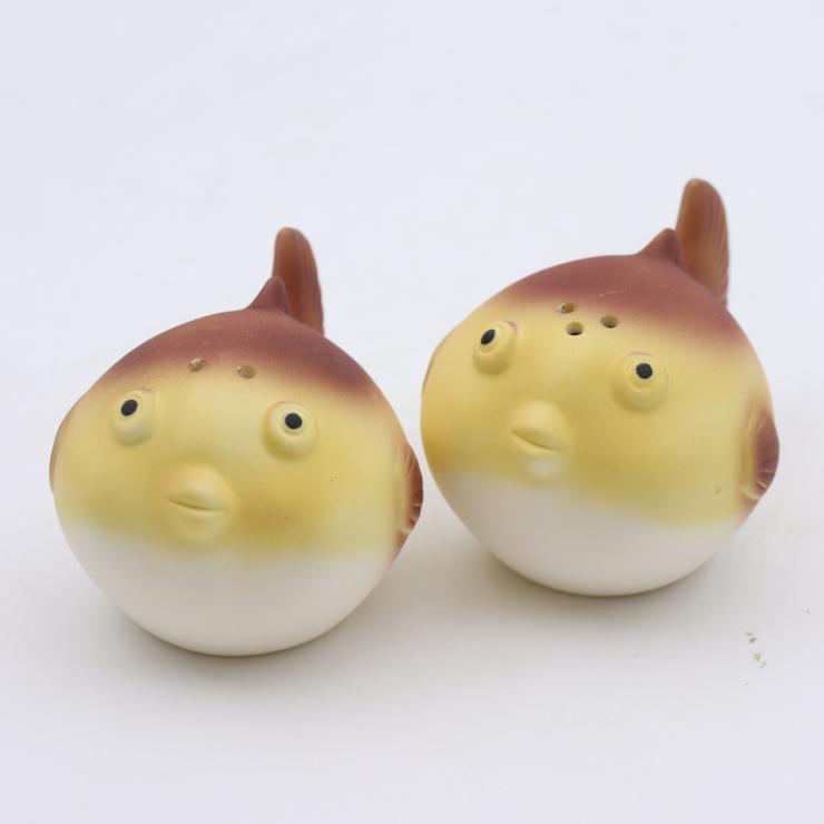 Pufferfish Ceramic Salt and Pepper Shakers