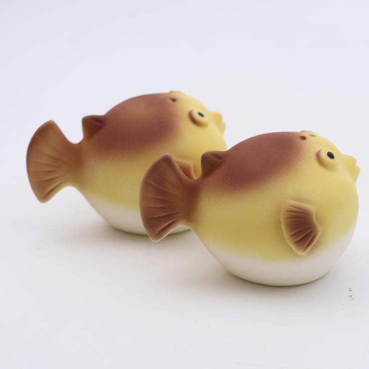 Pufferfish Ceramic Salt and Pepper Shakers