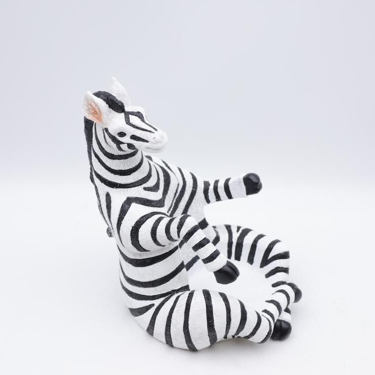 Zebra Resin Wine Bottle Holder