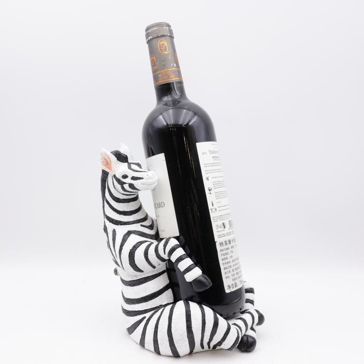 Zebra Resin Wine Bottle Holder