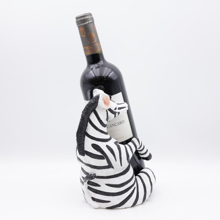 Zebra Resin Wine Bottle Holder