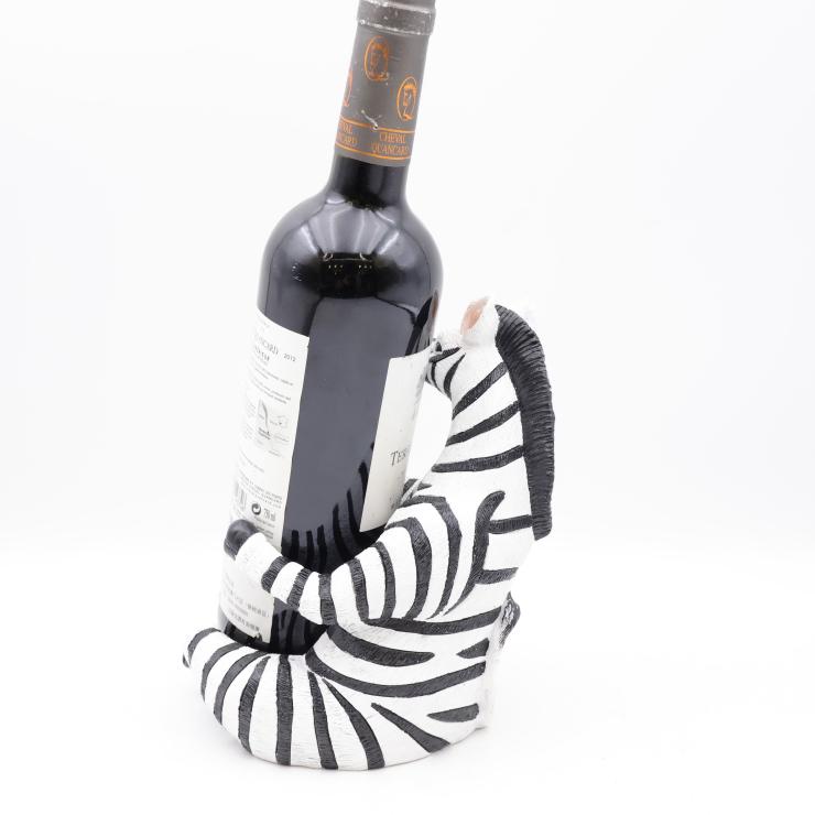 Zebra Resin Wine Bottle Holder